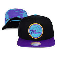 Mitchell & Ness Philadelphia 76ers TEAM LOGO SNAPBACK BLACKxPURPLExAQUA CNFMNPPS030画像