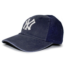 AMERICAN NEEDLE NEW YORK YANKEES RAGLAN BONES TRUCKER MESH CAP NAVY APANNYY061画像