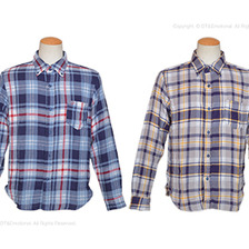 Pherrow's チェック柄 ロングスリーブBDシャツ PBD5画像