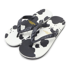 THE PARK・ING GINZA &times; HAYN &times; BEDWIN&THE HEARTBREAKERS COW PRINT SANDALS WHITE画像