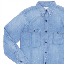 Ron Herman &times; BIG YANK 1942 CHAMBRAY SHIRT INDIGOxWHITE画像