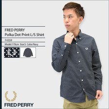 FRED PERRY Polka Dot Print L/S Shirt JAPAN LIMITED F4359画像