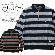 CLUCT HALF ZIP SHAGGY STRIPE POLO 02265画像