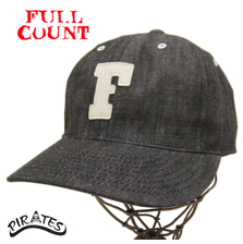 FULLCOUNT 6 Panel Denim Baseball Cap "F" BLACK 6827画像