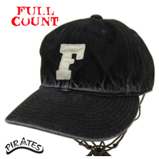 FULLCOUNT 6 Panel Denim Baseball Cap "F" FADE BLACK 6827画像
