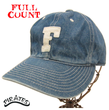 FULLCOUNT 6 Panel Denim Baseball Cap "F" FADE GREEN 6827画像