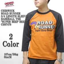 CHESWICK ROAD RUNNER 3/4 LENGTH SLEEVE BASEBALL TEE "SUPER BEEP BEEP!" CH67479画像