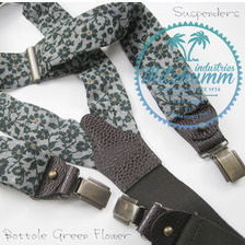 MITCHUMM INDUSTRIES BOTTLE GREEN FLOWER ON LIGHT GRAY MI-SUSP-73画像