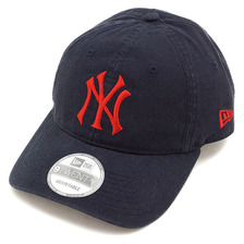 NEW ERA 9TWENTY NYY WASHED COTTON CAP ネイビー/ラディアントレッド 11322589画像