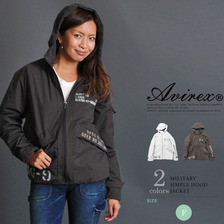 AVIREX WOMENS MILITARY SIMPLE HOOD JACKET 6262079画像