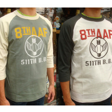 TOYS McCOY CROPPED RAGLAN SLEEVE TEE 8TH AF "1943 BASE-BALL TMC1665画像