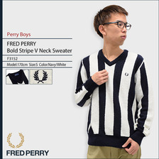 FRED PERRY Bold Stripe V Neck Sweater F3152画像