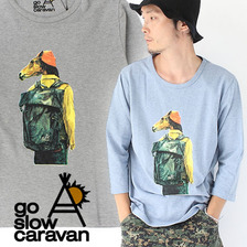 go slow caravan 鹿の子 七分袖 プリント Tシャツ 351903画像