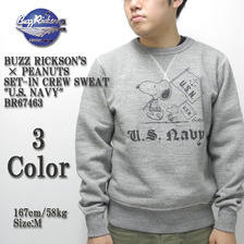 Buzz Rickson's &times; PEANUTS SET-IN CREW SWEAT "U.S. NAVY" BR67463画像