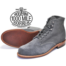 Wolverine 1000MILE BOOTS GREY SUEDE MADE IN USA W40193画像