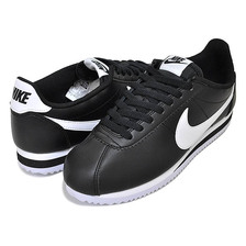 NIKE WMNS CLASSIC CORTEZ LEATHER BLACK/WHITE-WHITE 807471-010画像