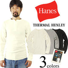 Hanes X-TEMP THERMALS L/S HENLEY画像