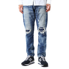 DENIM BY VANQUISH & FRAGMENT damage five years wash tapered denim pants VFP4018画像