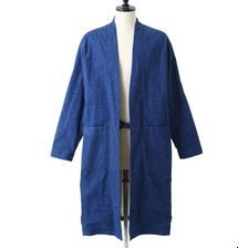 GOLD NEP DENIM NO COLLAR COAT GL13646画像