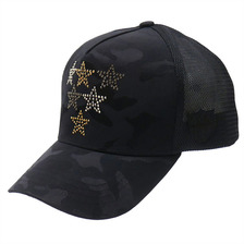 YOSHINORI KOTAKE DESIGN &times; BARNEYS NEWYORK Roppongi Limited Item 6STAR スワロフスキー ジャガードCAMO メッシュキャップ BLACK画像