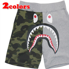 A BATHING APE 1ST CAMO SHARK SWEAT SHORTS 1C30-153-023画像