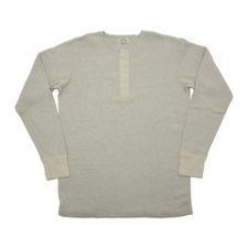 Loop & Weft Vintage Inspired Military Thermal Henley Neck Long Sleeve Tee Shirts LRH1011画像