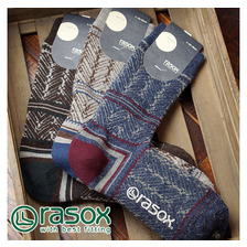 rasox ポインテッド ツイード ジャガード柄ソックス CA162CR01画像