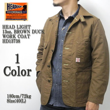HEAD LIGHT 13oz. BROWN DUCK WORK COAT HD13738画像
