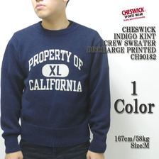 CHESWICK INDIGO KINT CREW SWEATER DISCHARGE PRINTED CH90182画像