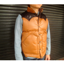 RAINBOW COUNTRY LEATHER DOWN VEST RCL-10037HC画像