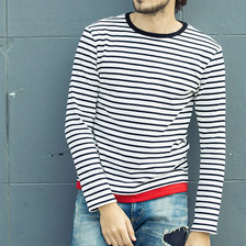 PROJECT SR'ES Colorful Layer Border L/S Crew KNT01233画像