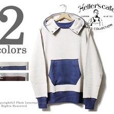 HELLER'S CAFE HC-M153-2 1930's Chin Snap 2tone Hood Sweatshirts画像