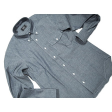 IKE BEHAR #MF1306LB FULL OPEN L/S B.D. WASHED DUNGAREE SHIRTS/blue画像