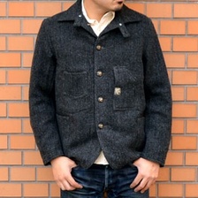 SUGAR CANE FICTION ROMANCE WOOL HERRINGBONE WORK COAT SC13737画像