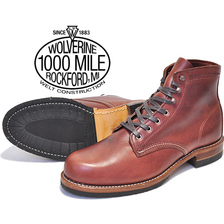 Wolverine 1000MILE BOOTS EVANS DARK BROWN LEATHER MADE IN USA W40196画像