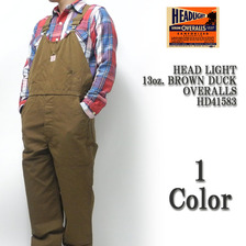 HEAD LIGHT 13oz. BROWN DUCKOVERALLS HD41583画像