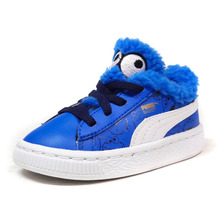 PUMA BASKET SESAME CM AC INFANT "COOKIE MONSTER / SESAME STREET" BLU/WHT 361684-01画像