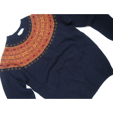 INVERALLAN #115065 NORDICK FAIRISLE YOKE DONEGAL SWEATER/navy画像