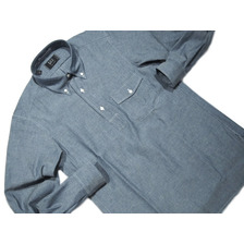IKE BEHAR #MF1304LB PULLOVER L/S B.D. DUNGAREE SHIRTS/bleached wash画像