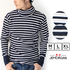 J.E.MORGAN ボーダー タートルネック サーマル ロング スリーブ TEE J6504画像