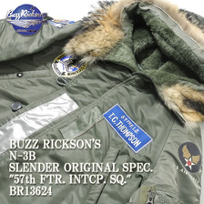Buzz Rickson's N-3B SLENDER ORIGINAL SPEC. "57th FTR.INTCP.SQ." BR13624画像