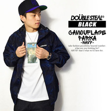 DOUBLE STEAL BLACK CAMOUFLAGE PARKA -NAVY- 764-69007画像