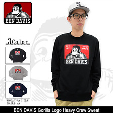 BEN DAVIS Gorilla Logo Heavy Crew Sweat M-6780412画像