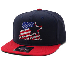 STARTER BLACK LABEL STACKED USA AW TWILL SNAPBACK NAVYxRED画像