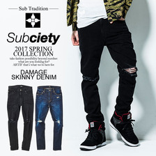 Subciety DAMAGE SKINNY DENIM 10671画像