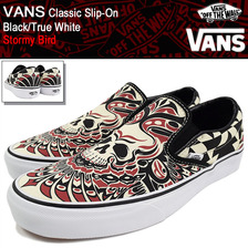 VANS Classic Slip-On Black/True White Stormy Bird VN-0A33TBM3U画像