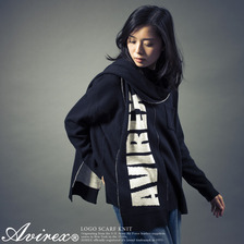 AVIREX WOMENS L/S LOGO SCAF KNITS PULL OVER 6264023画像