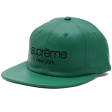 Supreme Leather Classic Logo 6-Panel KELLY GREEN画像