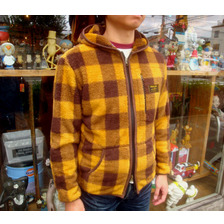 YEALOW BLOCK CHECK FLEECE PARKA 36332画像