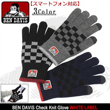 BEN DAVIS Check Knit Glove WHITE LABEL BDW-9615画像